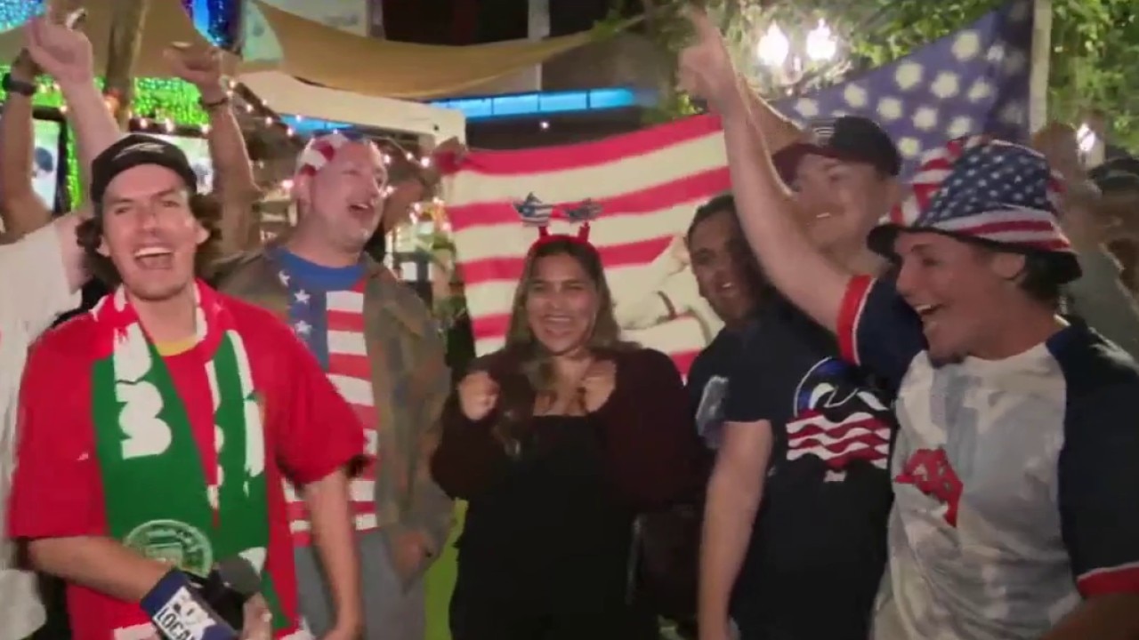 Fans celebrate at San Pedro Square after Team USA's win