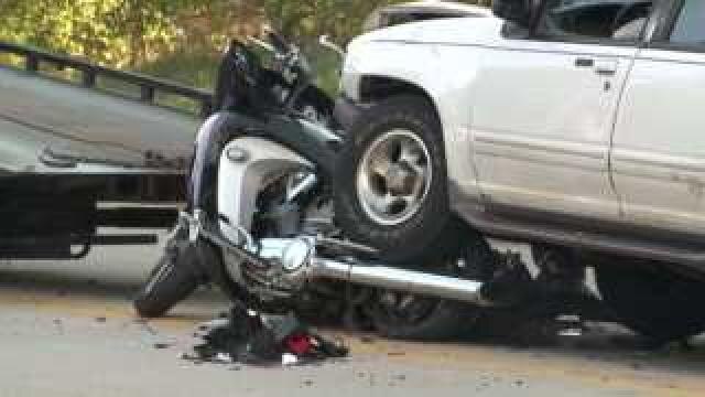 SUV slams into motorcycle, 9-12-12