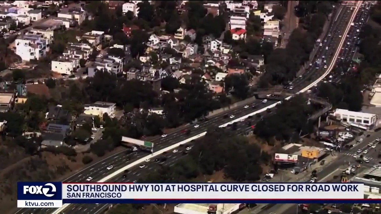 Highway 101 at Hospital Curve in SF closes for weekend rehab work
