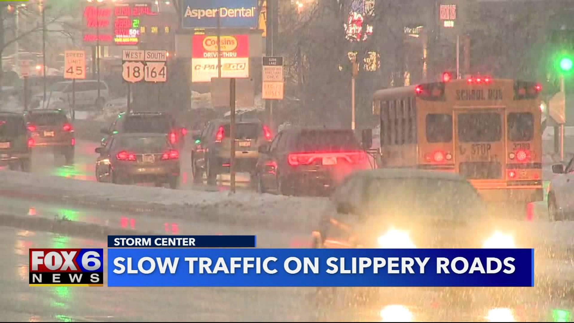 Slow down on slippery roads