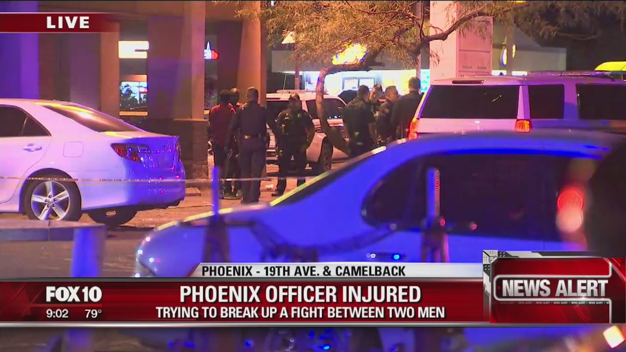 Suspects in custody after Phoenix Police officer was hurt while breaking up a fight