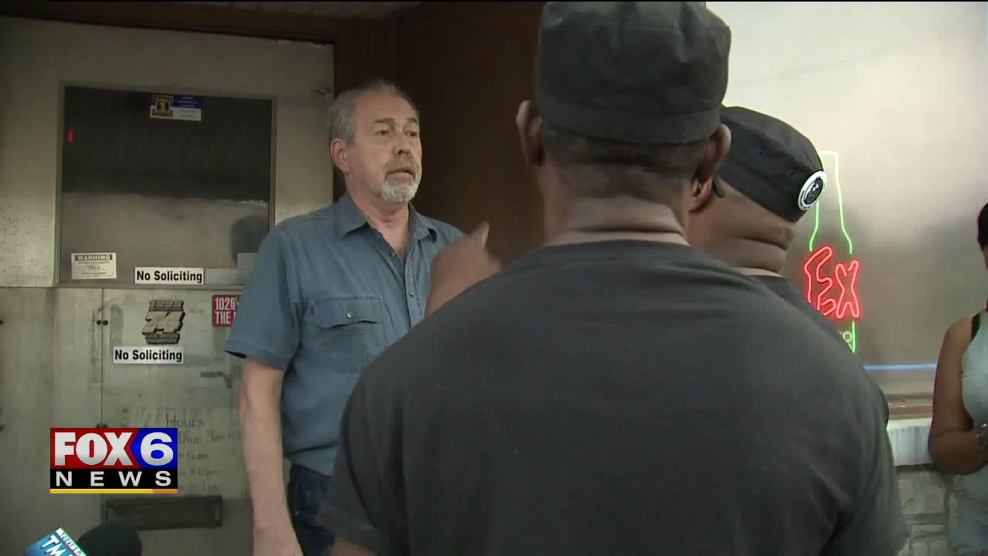 Black Panthers, victim`s mother confront bar owner after alleged assault