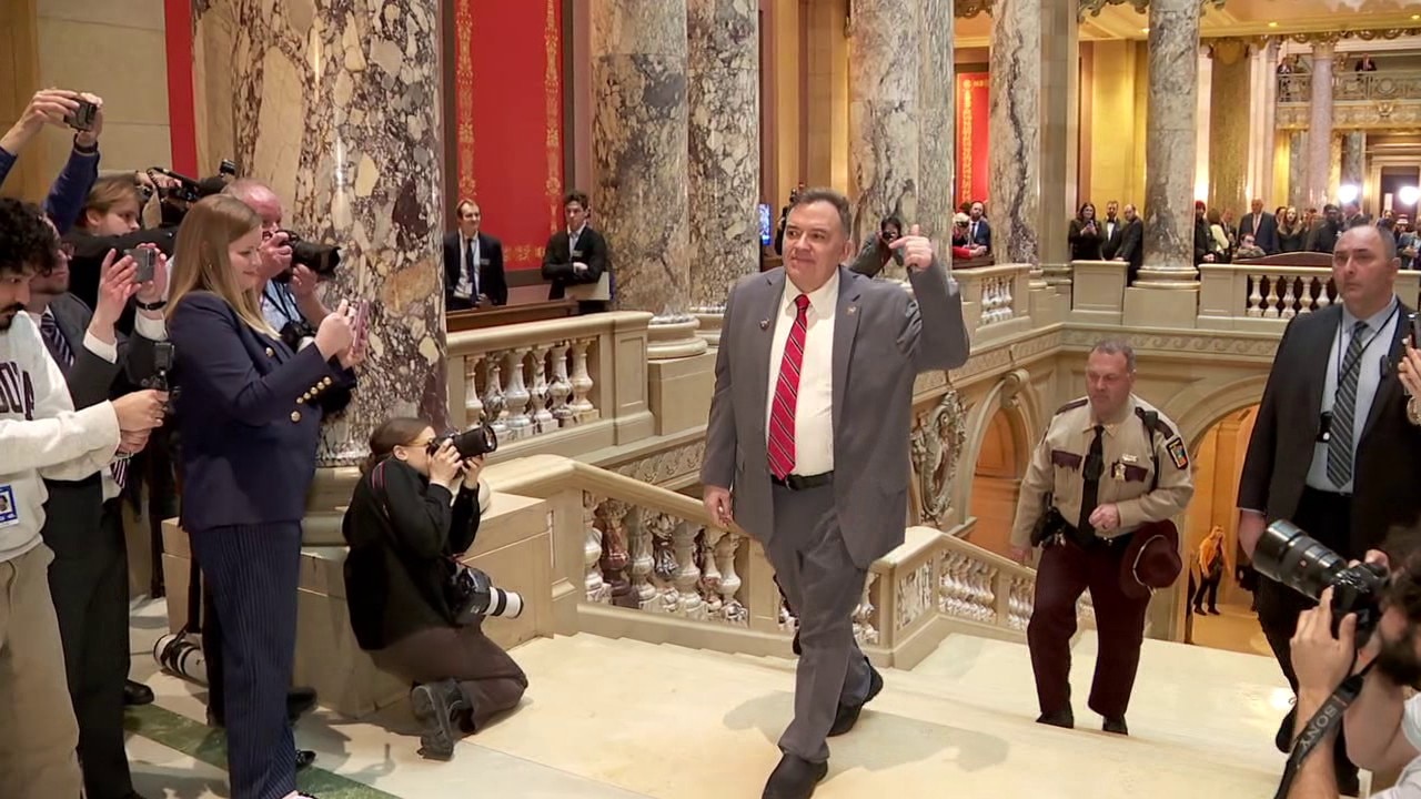 John Hoffman returns to State Capitol 8 months after shooting