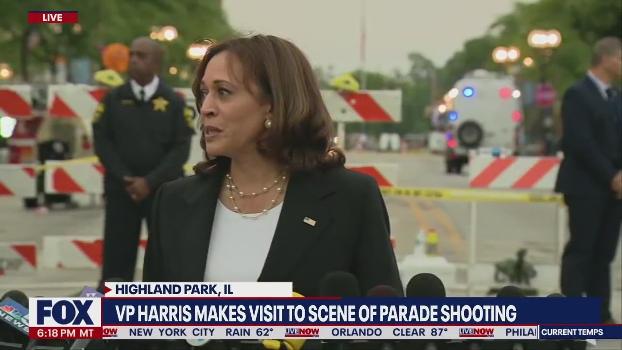 Highland Park Shooting: Vice President Kamala Harris calls shooting 'absolutely senseless' | LiveNOW from FOX