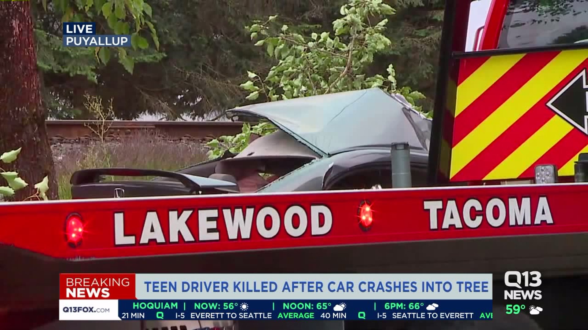 Teen driver killed after car crashes into tree