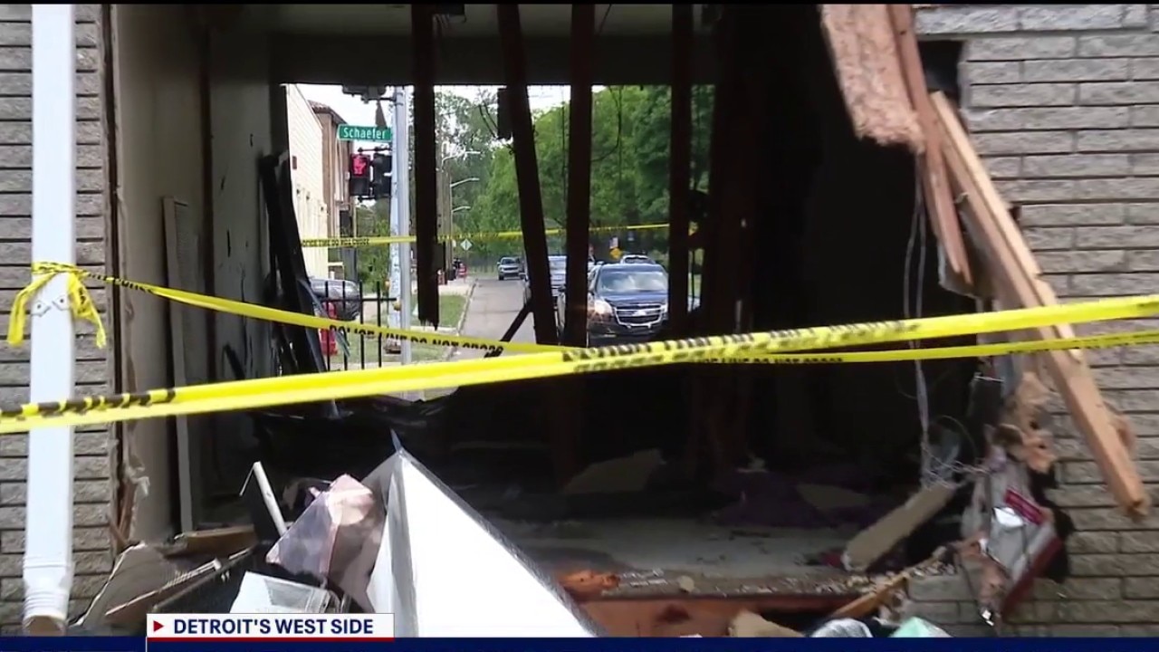 SUV crashes through Detroit apartment on city's west side