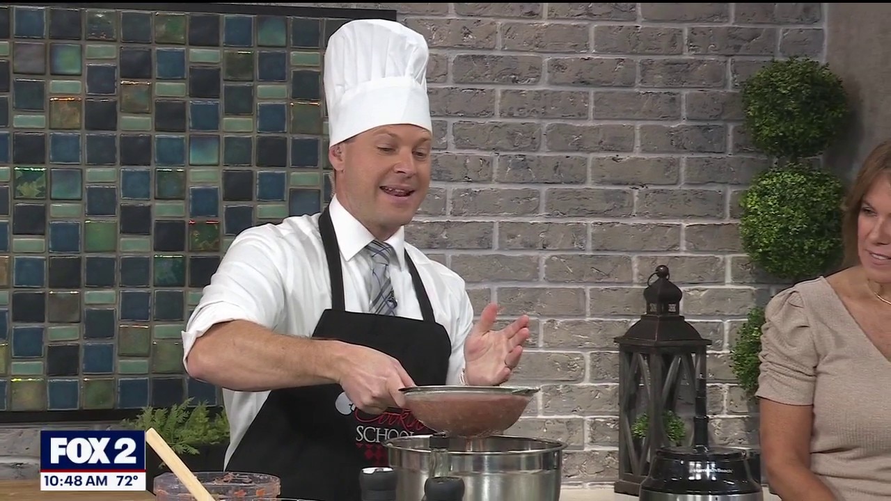 Chef WeatherBoyardee Derek shows off his salsa recipe