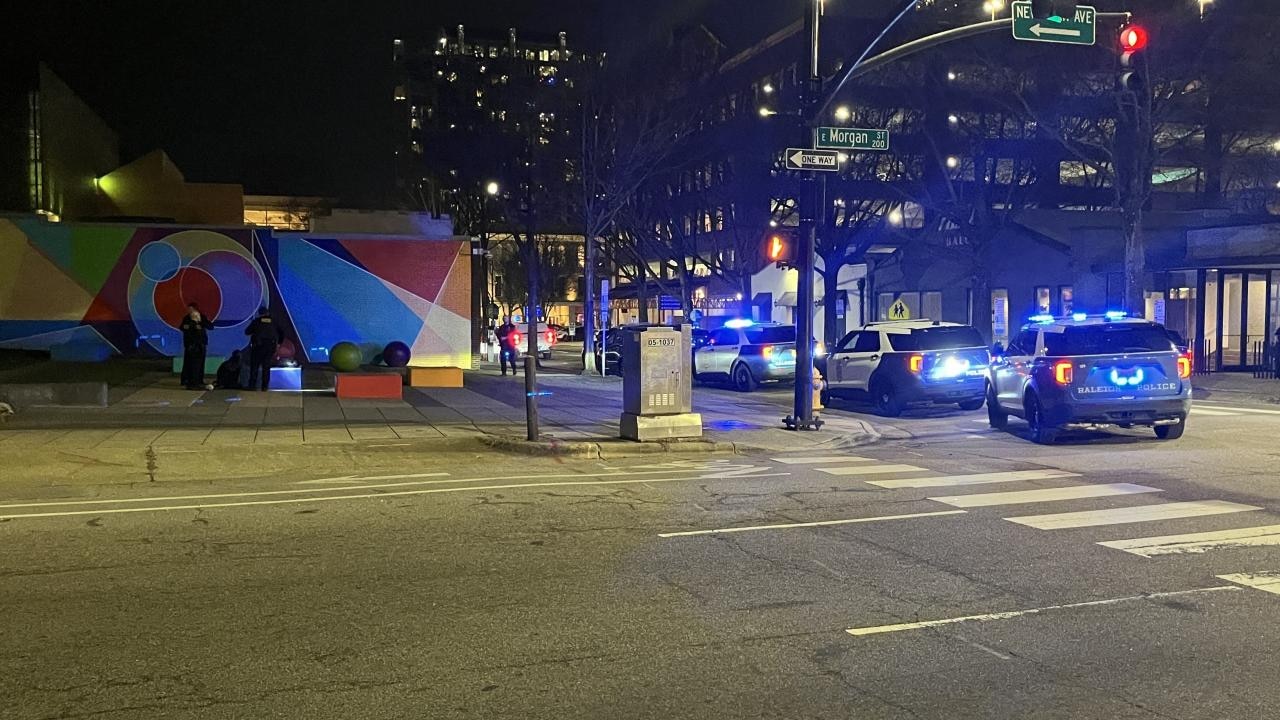 Large police presence on East Morgan Street 