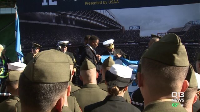 Seahawks military ceremony