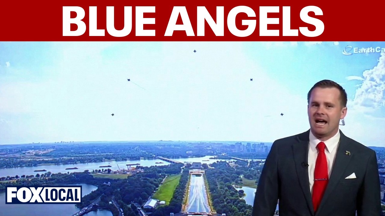 Blue Angels photobomb FOX 5 DC weather forecast