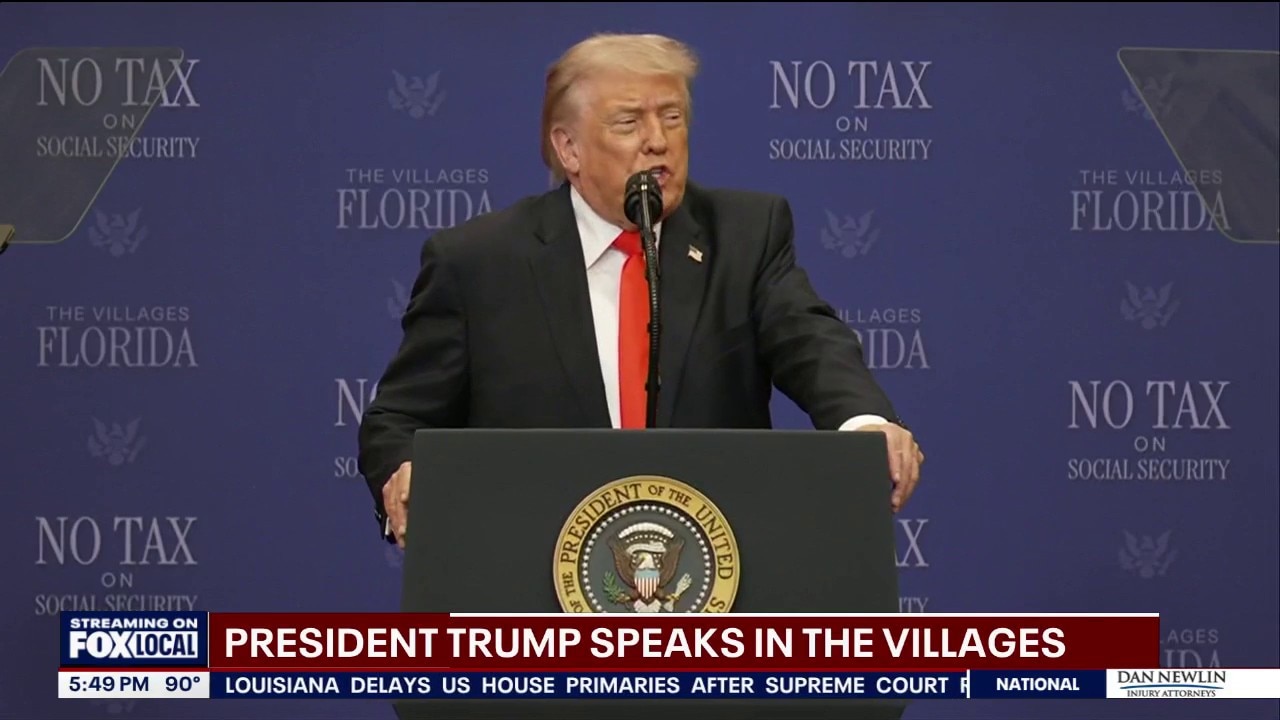 President Donald Trump speaks in The Villages: Iran War, immigration, gas prices