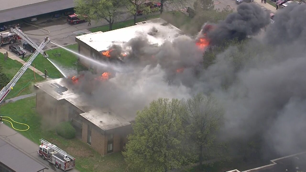 Large apartment fire at Westwood Village in Westland