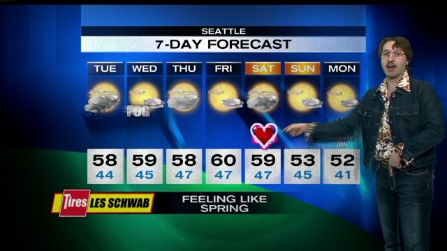 Guy Dupree reads the weather in a denim tuxedo
