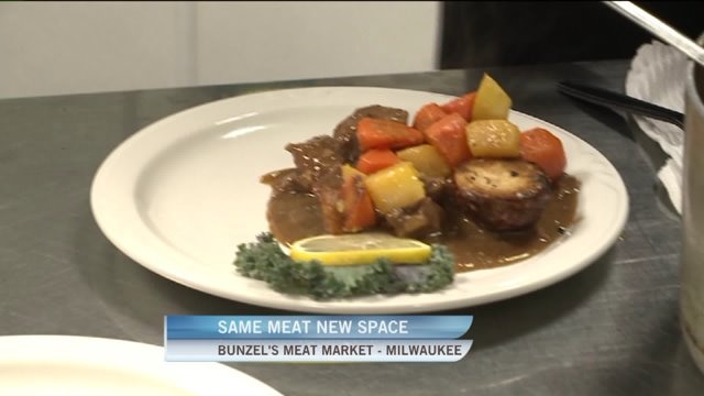 Kramp hangs in the kitchen at Bunzel`s Meat Market