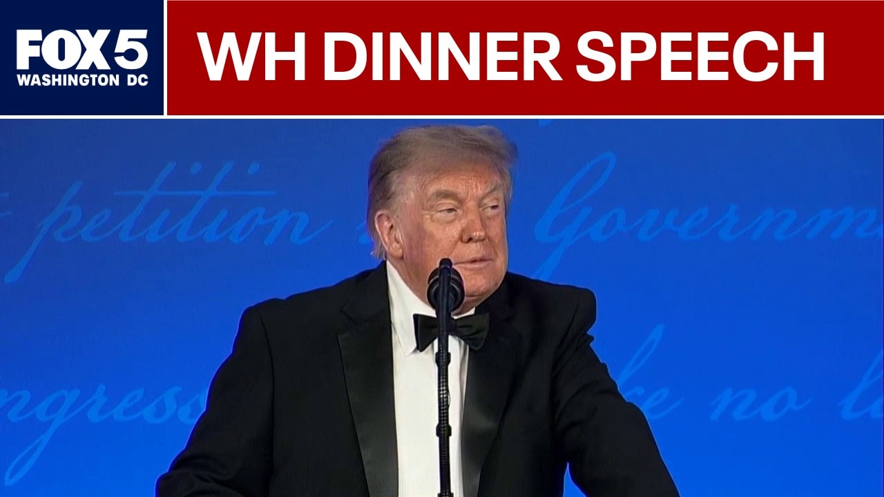 President Donald Trump shares speech at rescheduled White House Correspondents’ Dinner