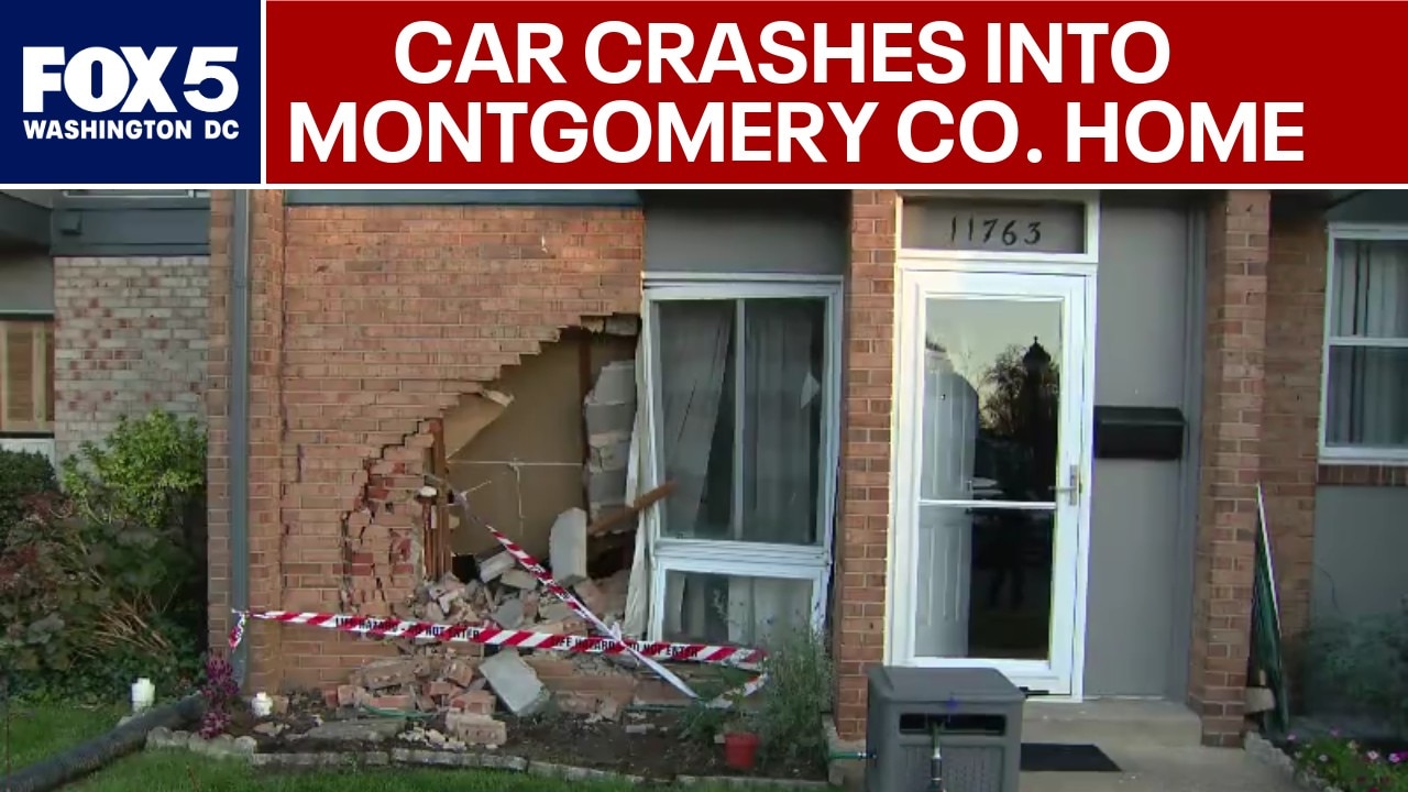 Two families displaced after car crashes into Montgomery County home