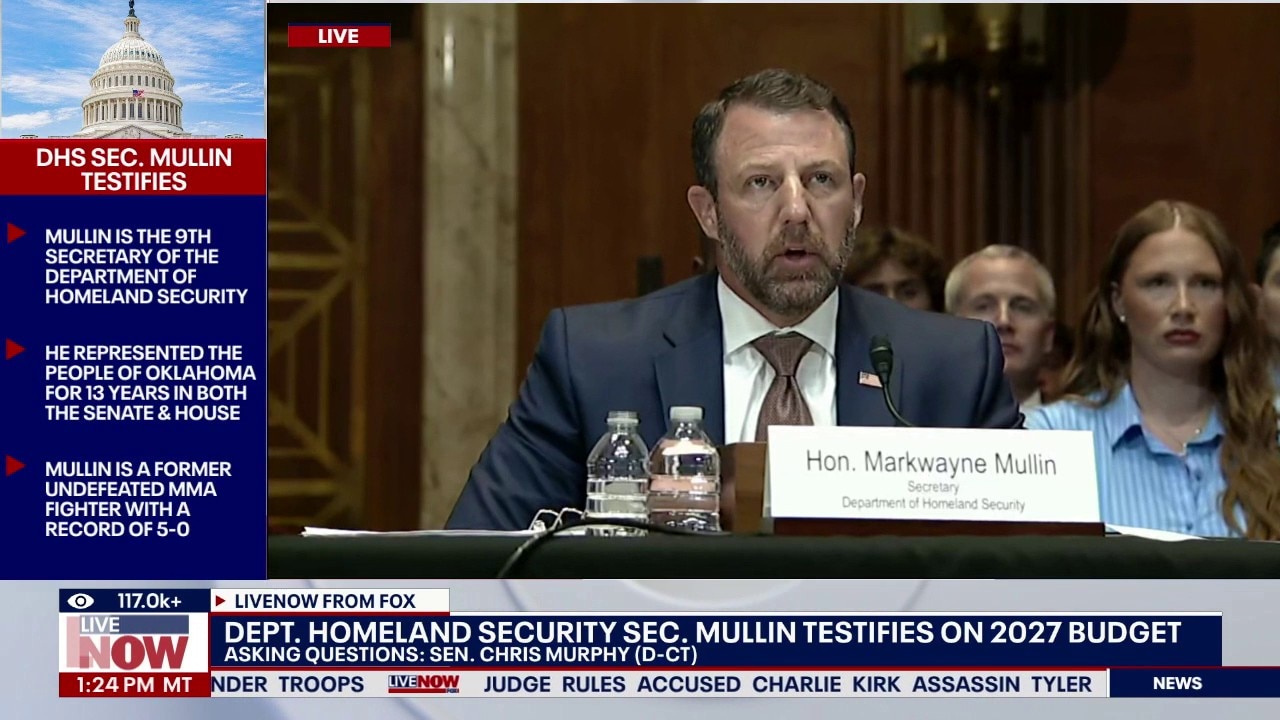 DHS Sec. Mullin's tense exchange with Sen. Murphy