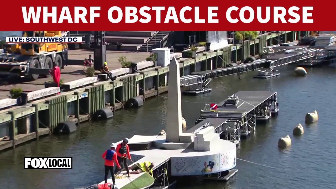 'Spin Off' obstacle course bike race at the Wharf