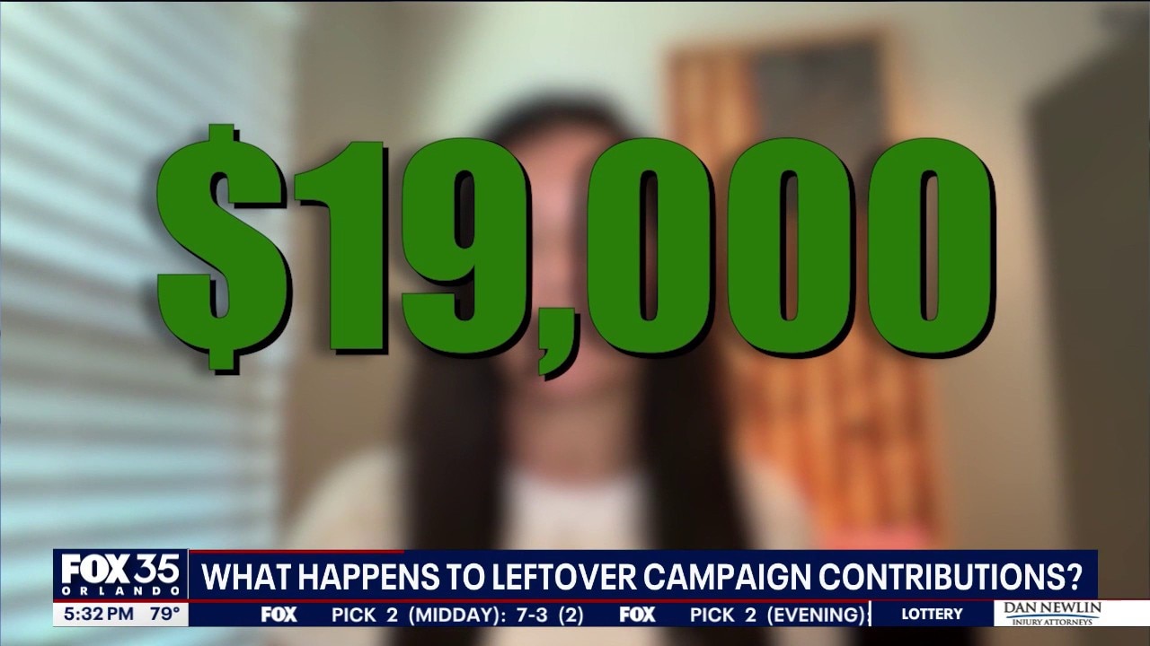 What happens to leftover funds from campaign donations?