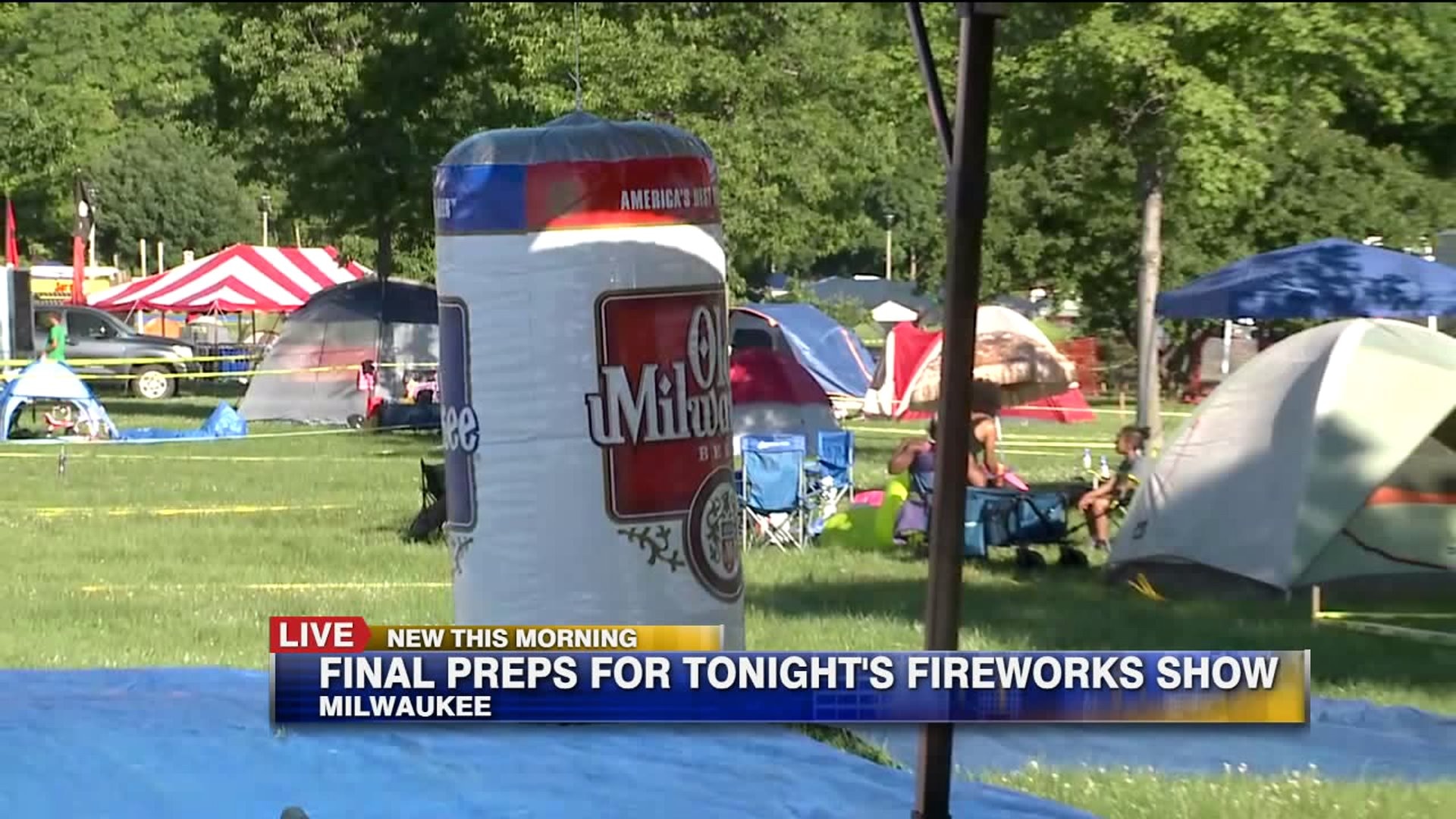People camp out ahead of fireworks