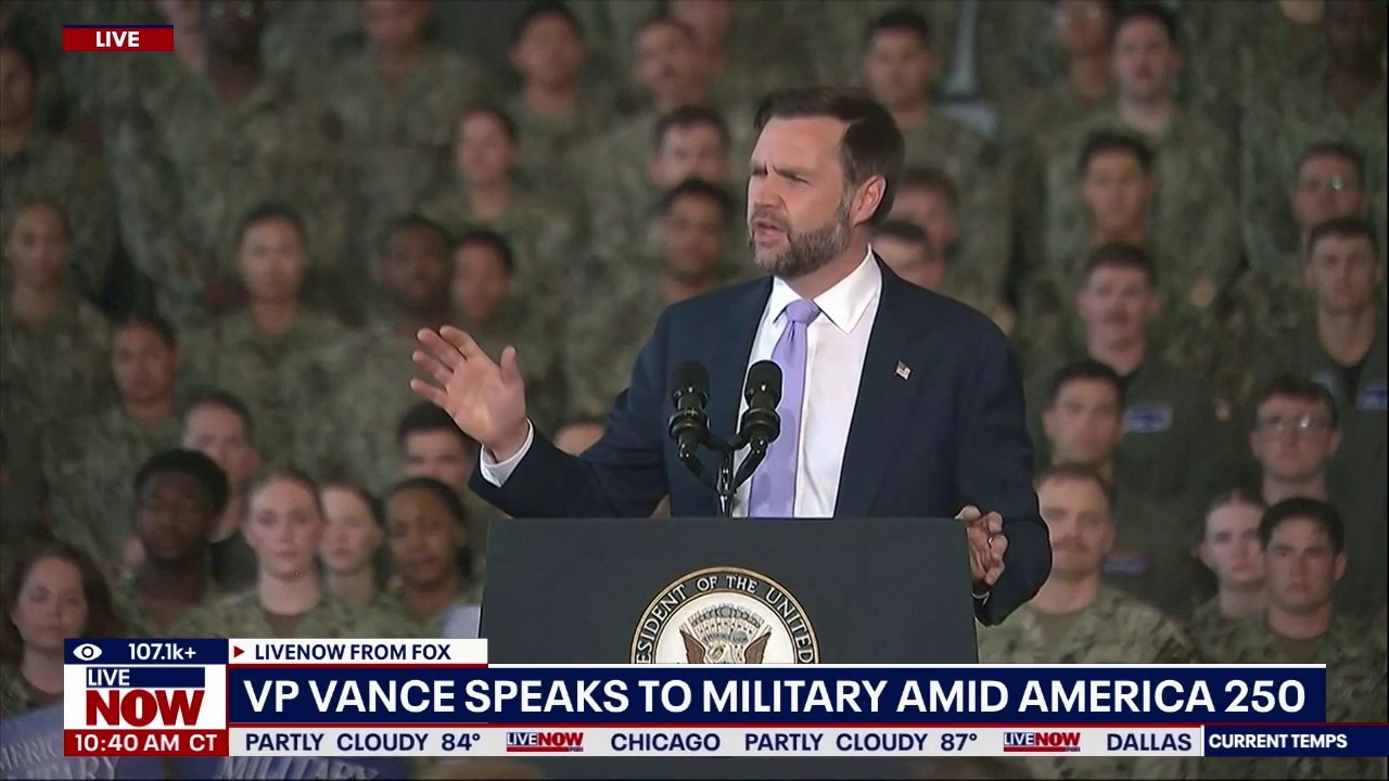 VP Vance delivers remarks to troops in VA Beach