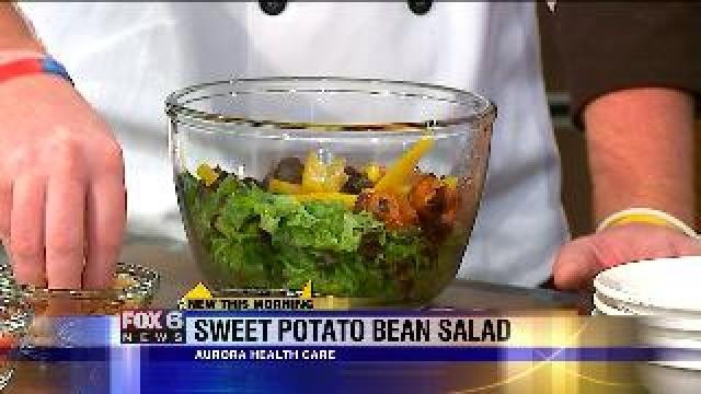 Chef Joe Ninnemann prepares sweet potato bean salad
