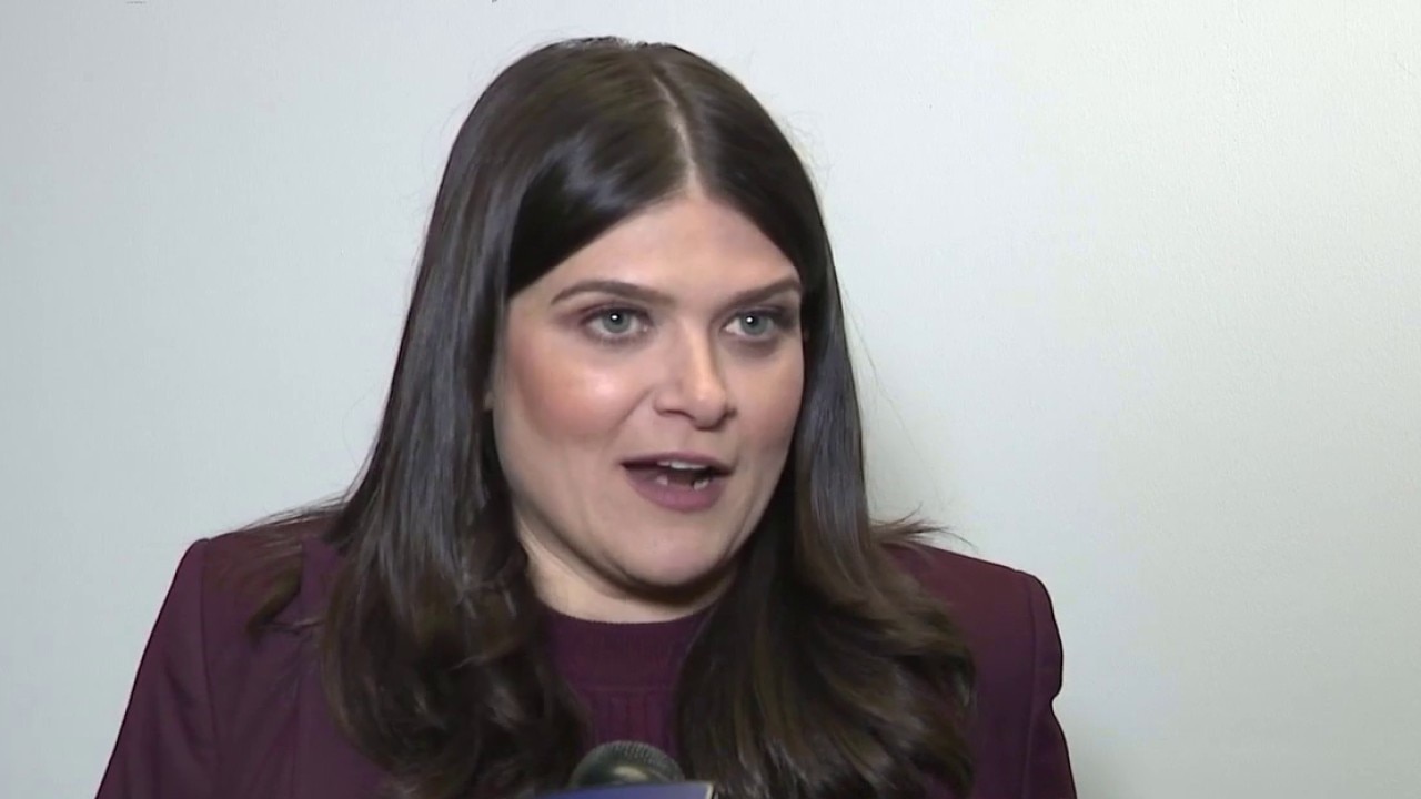 Haley Stevens in the spin room after Senate Primary debate with Abdul El-Sayed