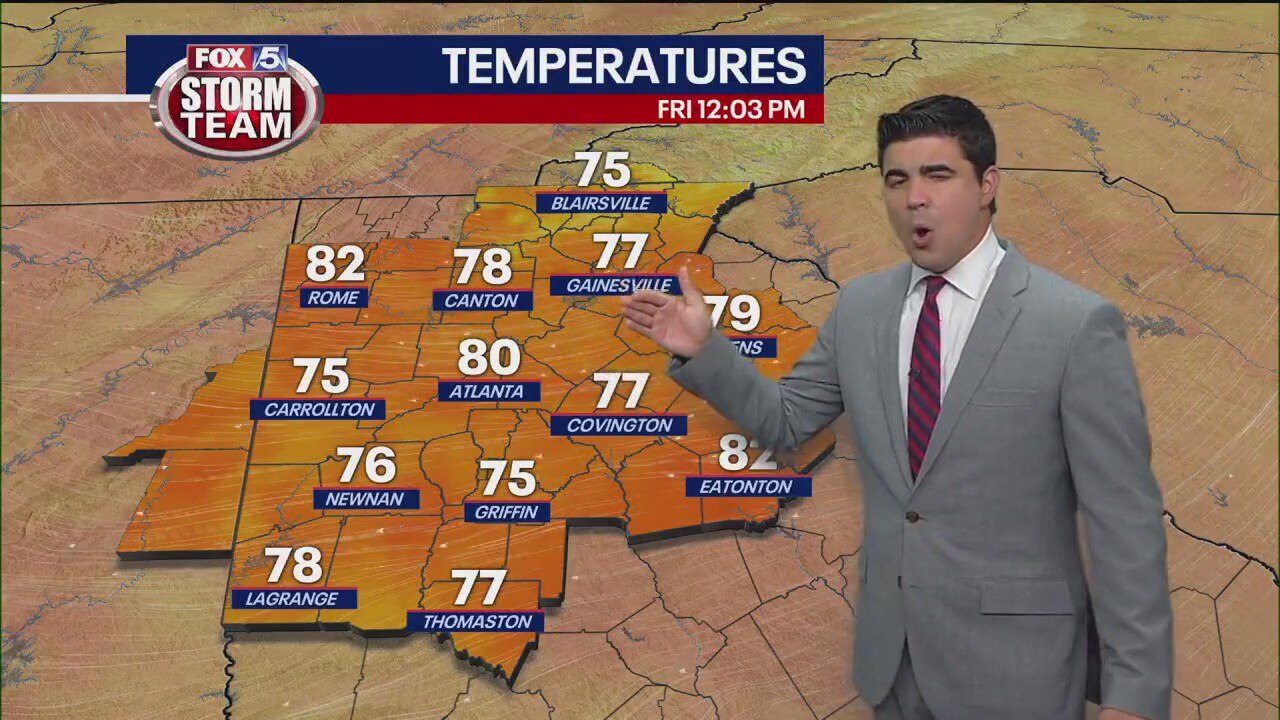 Friday noon weather forecast
