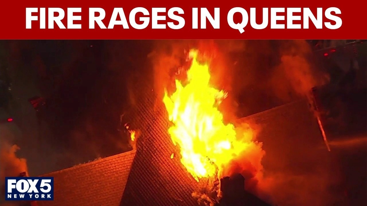 Fire rages over church extension in Queens