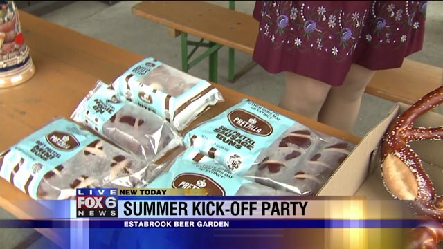 Laura checks out food as she previews summer kick-off party