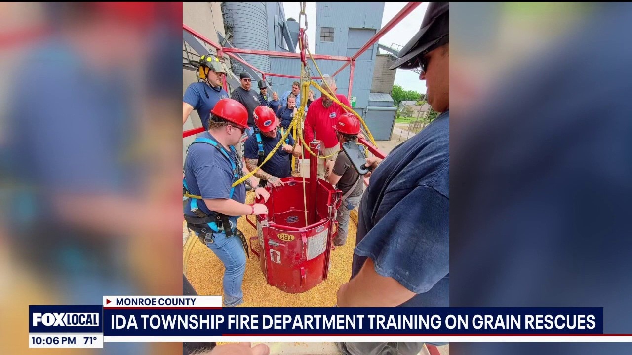 Ida Township firefighters train for grain rescue scenarios