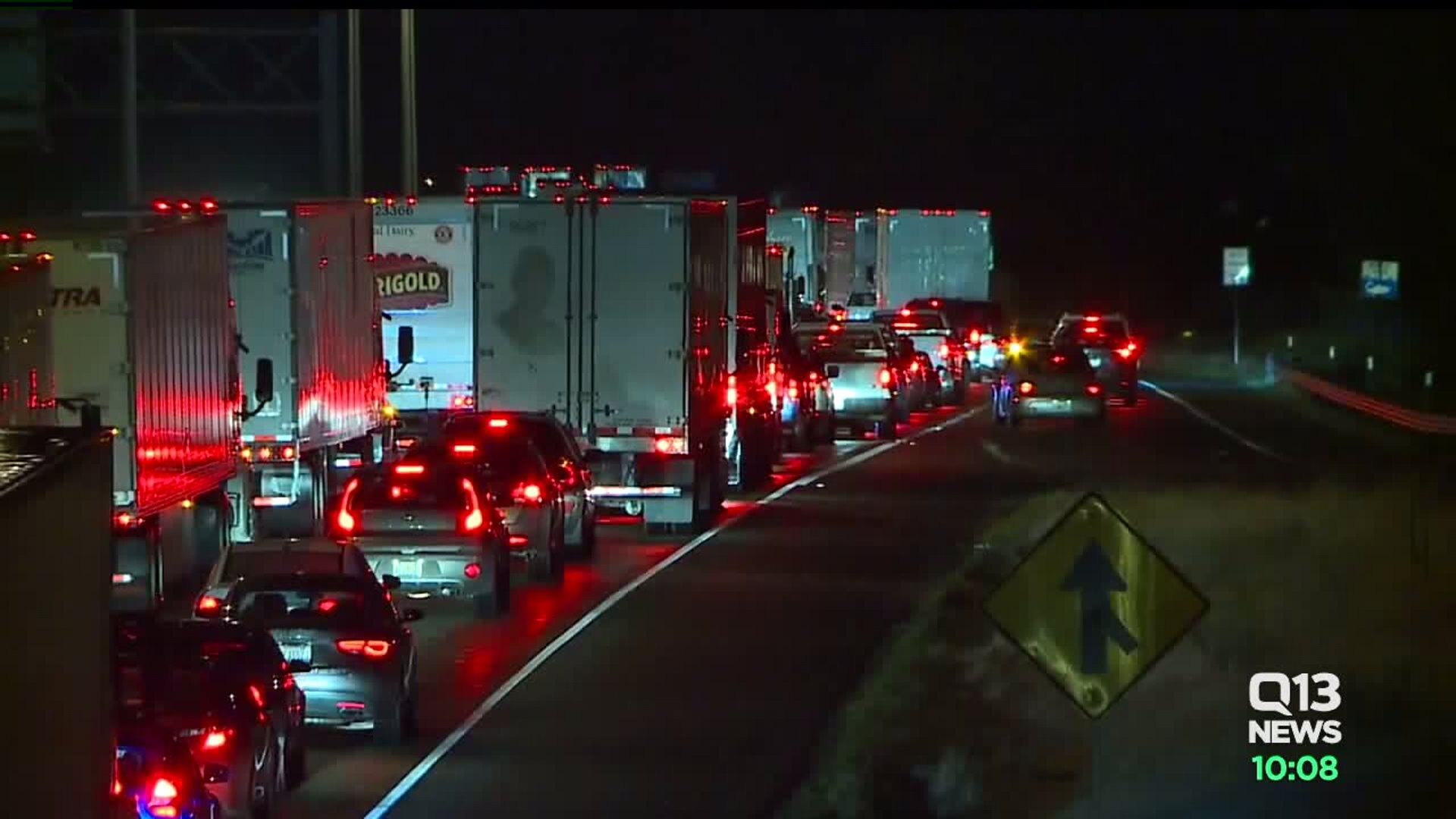 Detours and I-5 closure leads to massive backups