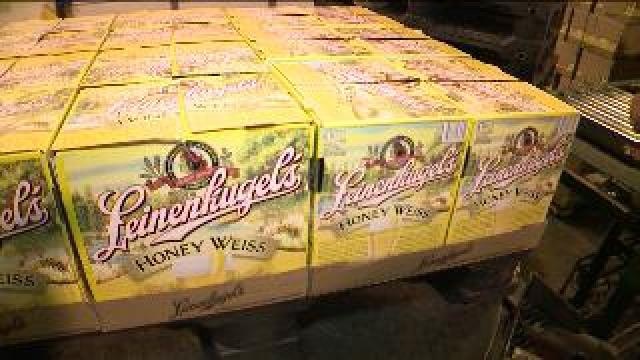 Chip learns about beer packaging at Leinenkugel's