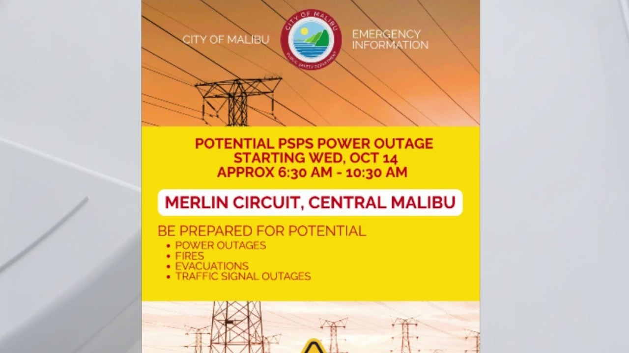Malibu power shutoffs possible amid high winds