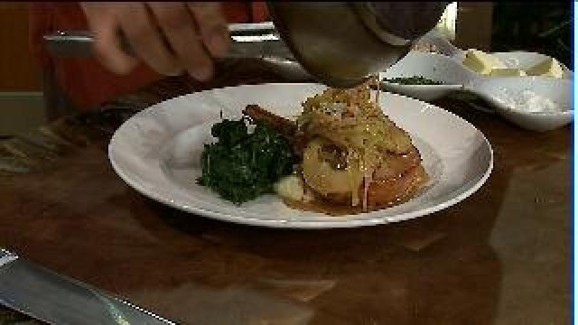 Putting the finishing touches on a fall pork dish