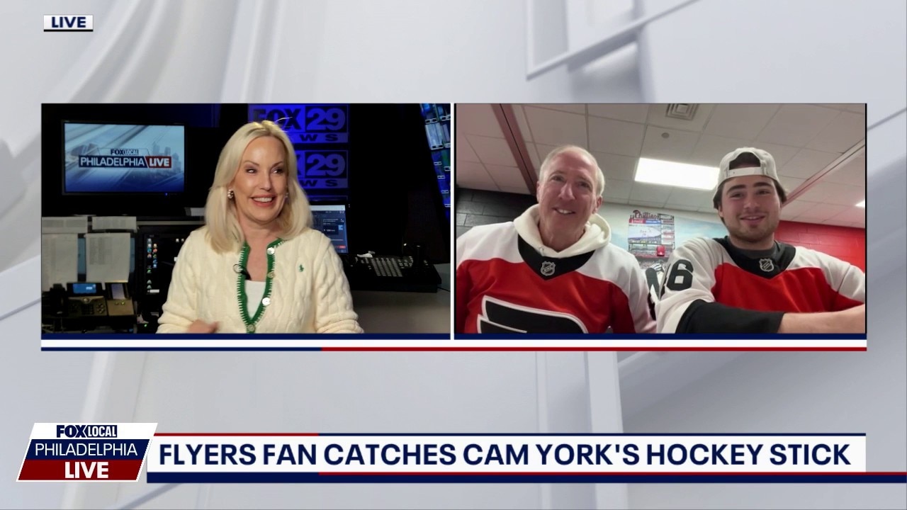 Flyers Fan Catches Cam York's Hockey Stick at Game 6