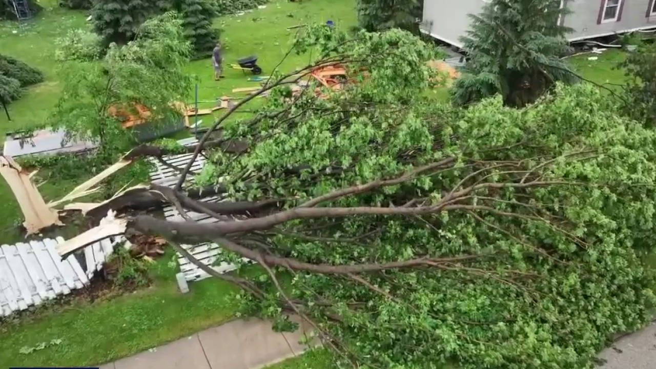 Storm damage in Lomira