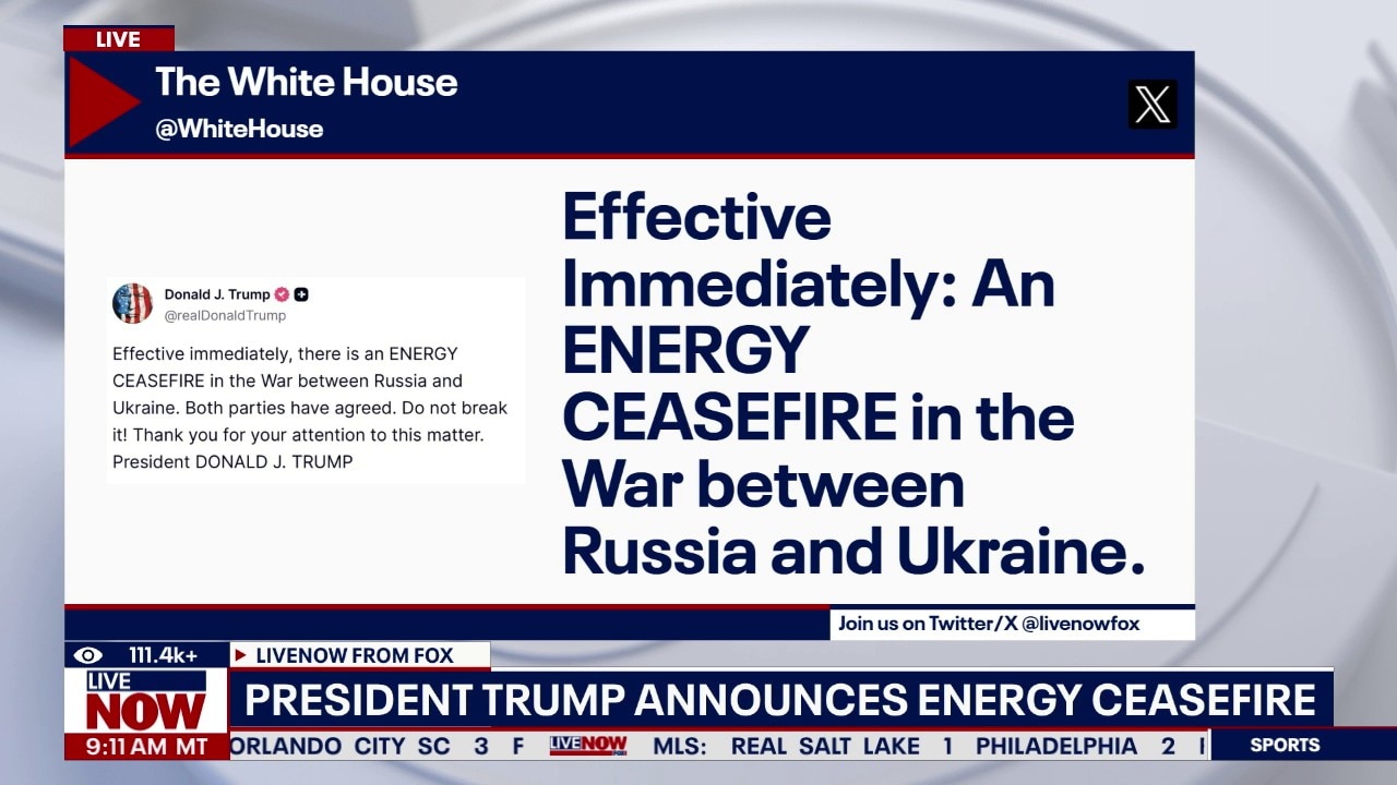 Trump announces energy ceasefire between Russia and Ukraine