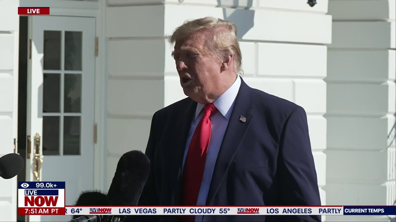 Trump speaks to reporters ahead of Florida trip