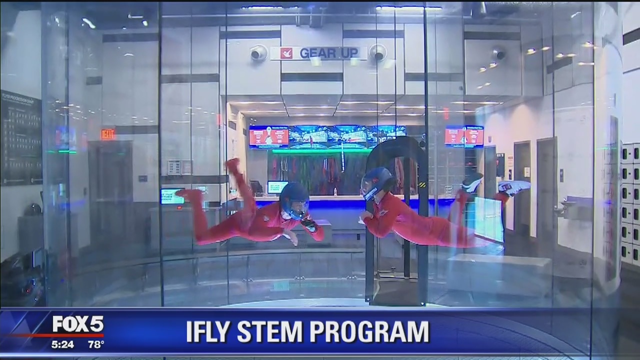Students getting indoor skydiving experience through iFLY STEM field trips