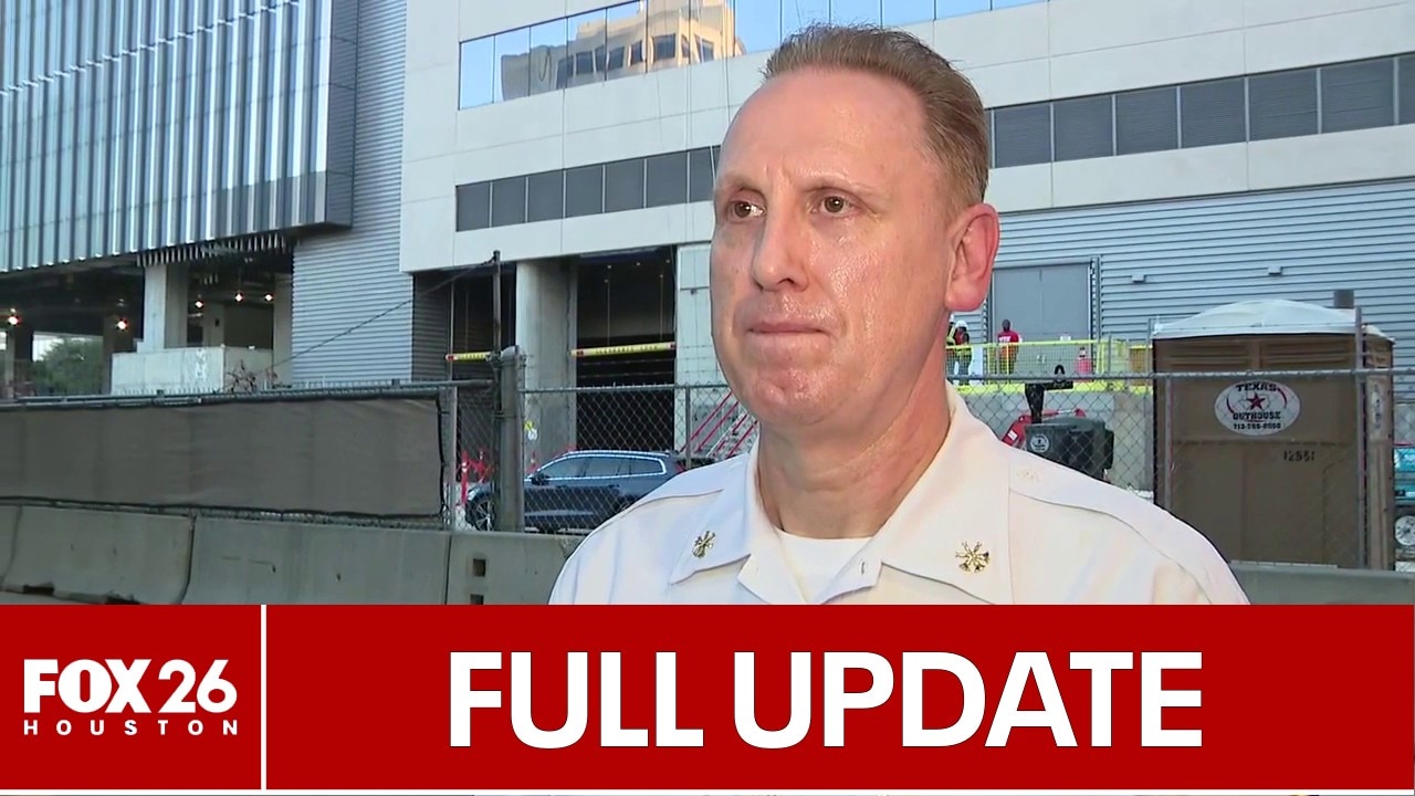 HFD officials provide update following fire on roof of Centennial Tower in Med Center