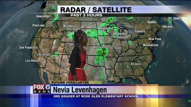 Nevia helps FOX6 and Meteorologist Rob Haswell with the weather