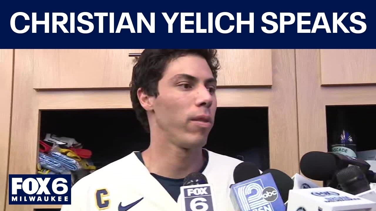 Christian Yelich speaks after World Series Game 1 victory
