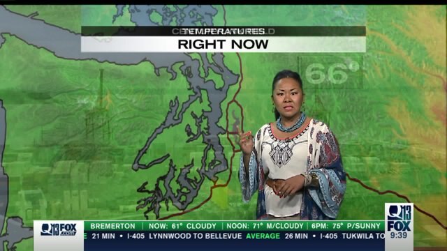 M.J. gets a theater guest to join the weather segment