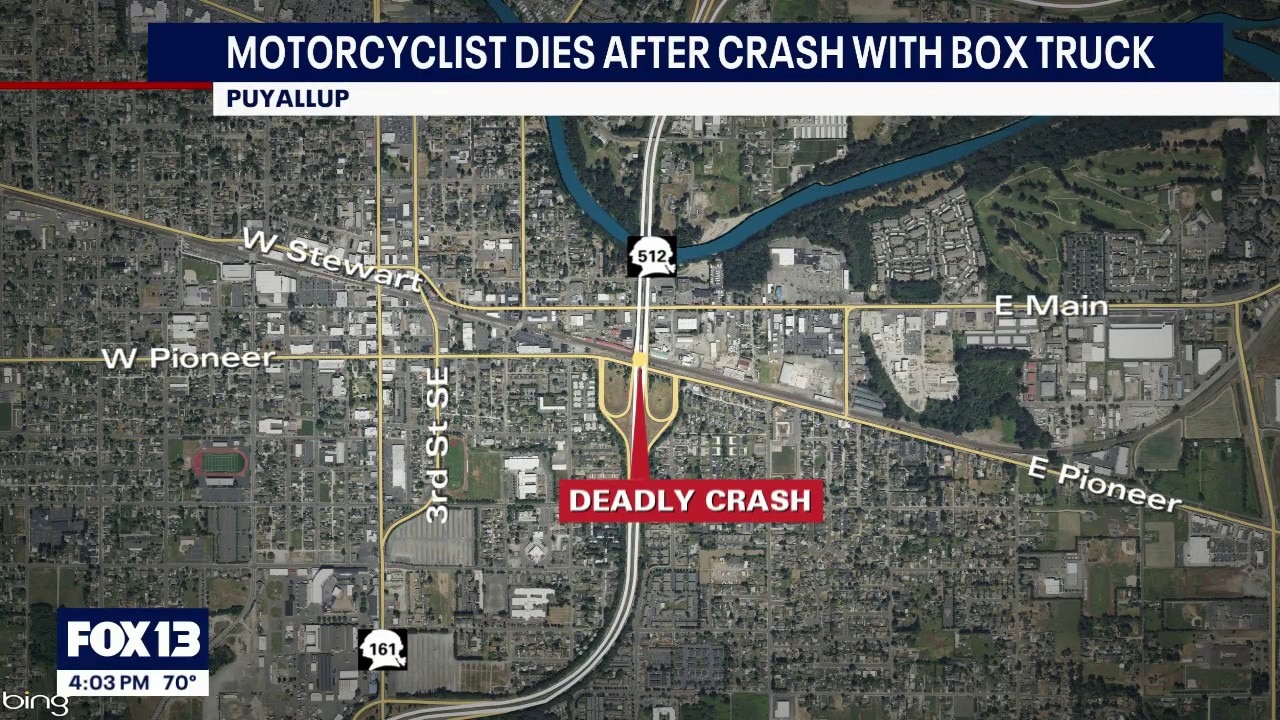 Motorcyclist killed in Puyallup box truck crash