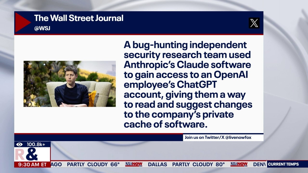 Company says it hacked OpenAI using Anthropic's Claude
