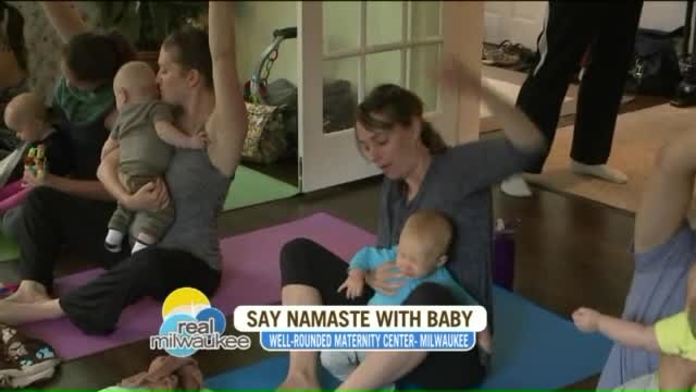 Chip checks out mom and baby yoga class