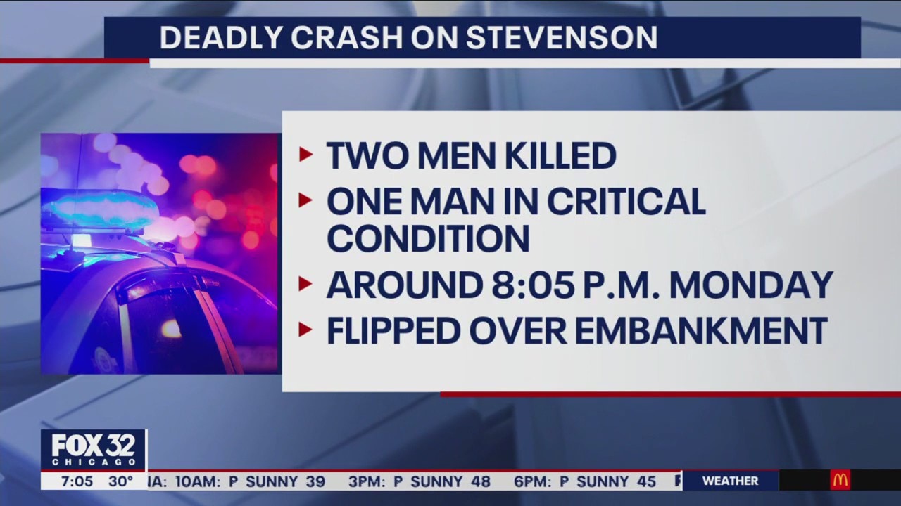 2 dead, 1 in critical condition after car flips over embankment on I-55 ...