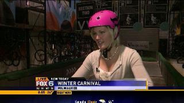 Laura bikes at Winter Carnival