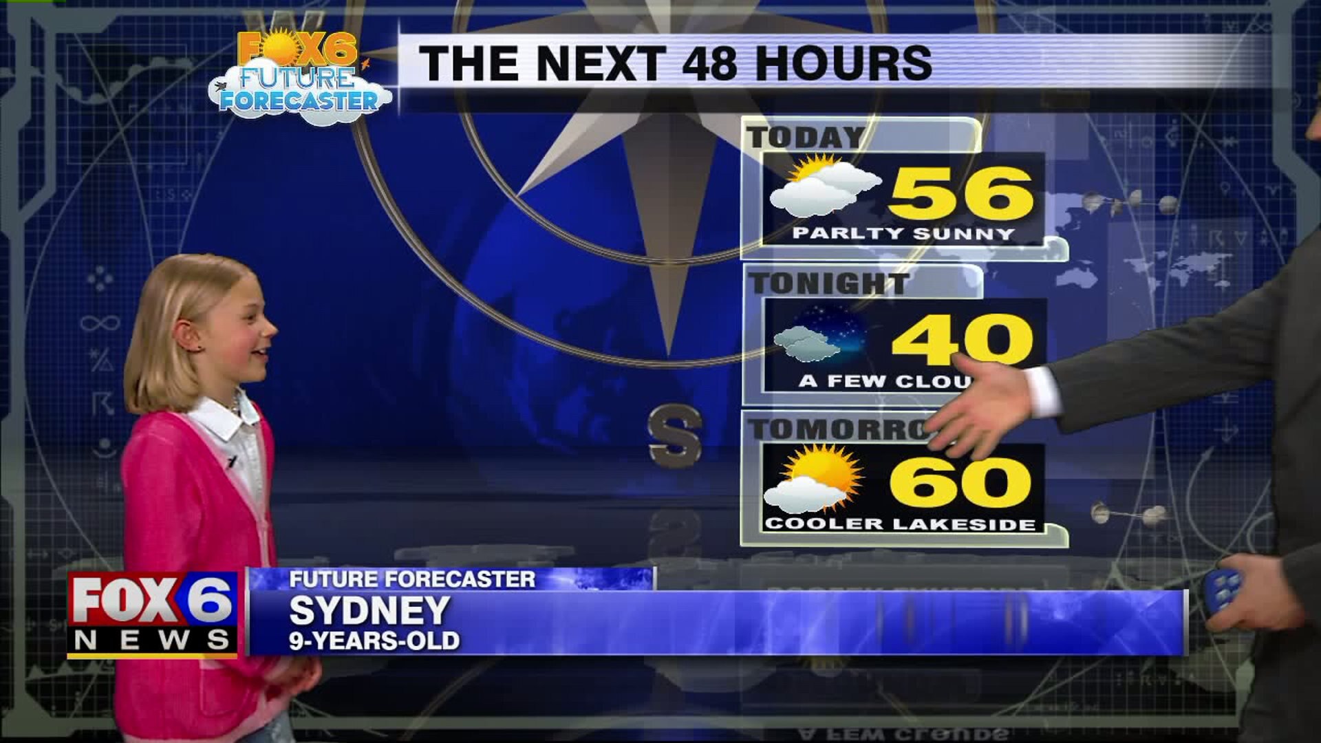 Sydney helps with the weather